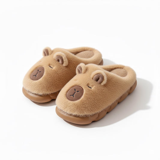 Pantoufle Paco Câlin | le capybara serein des matins d’hiver