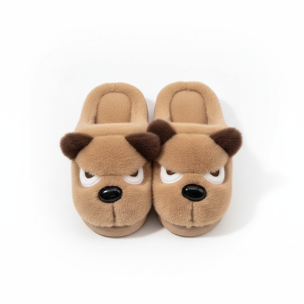 Pantoufle Badou Truffe | le chien moelleux des journées au ralenti