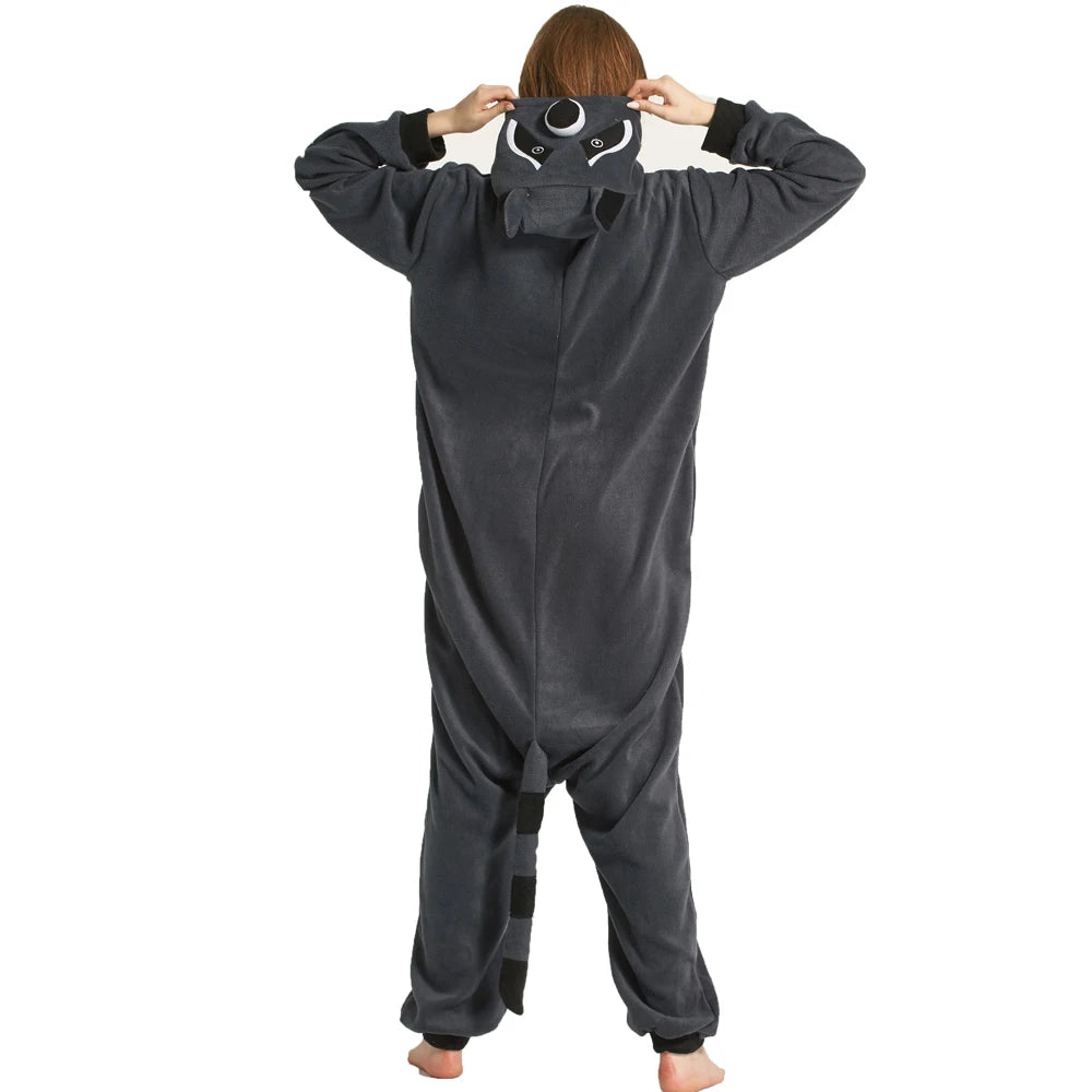 XXL PAJAMASEA Adult Raccoon Kigurumi Animal Costume Onesie Cartoon Cosplay Halloween Women Jumpsuit One-Piece Pijamas 145-200cm