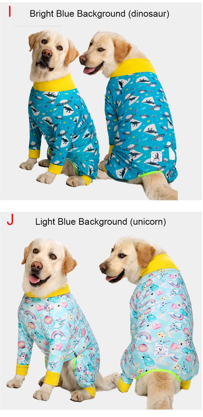 Dog Recovery Suit Christmas Dog Clothes Boy Girl Cartoon Print Fabric Dog Onesie Post Operative Dog Bodysuit Apparels For Dog