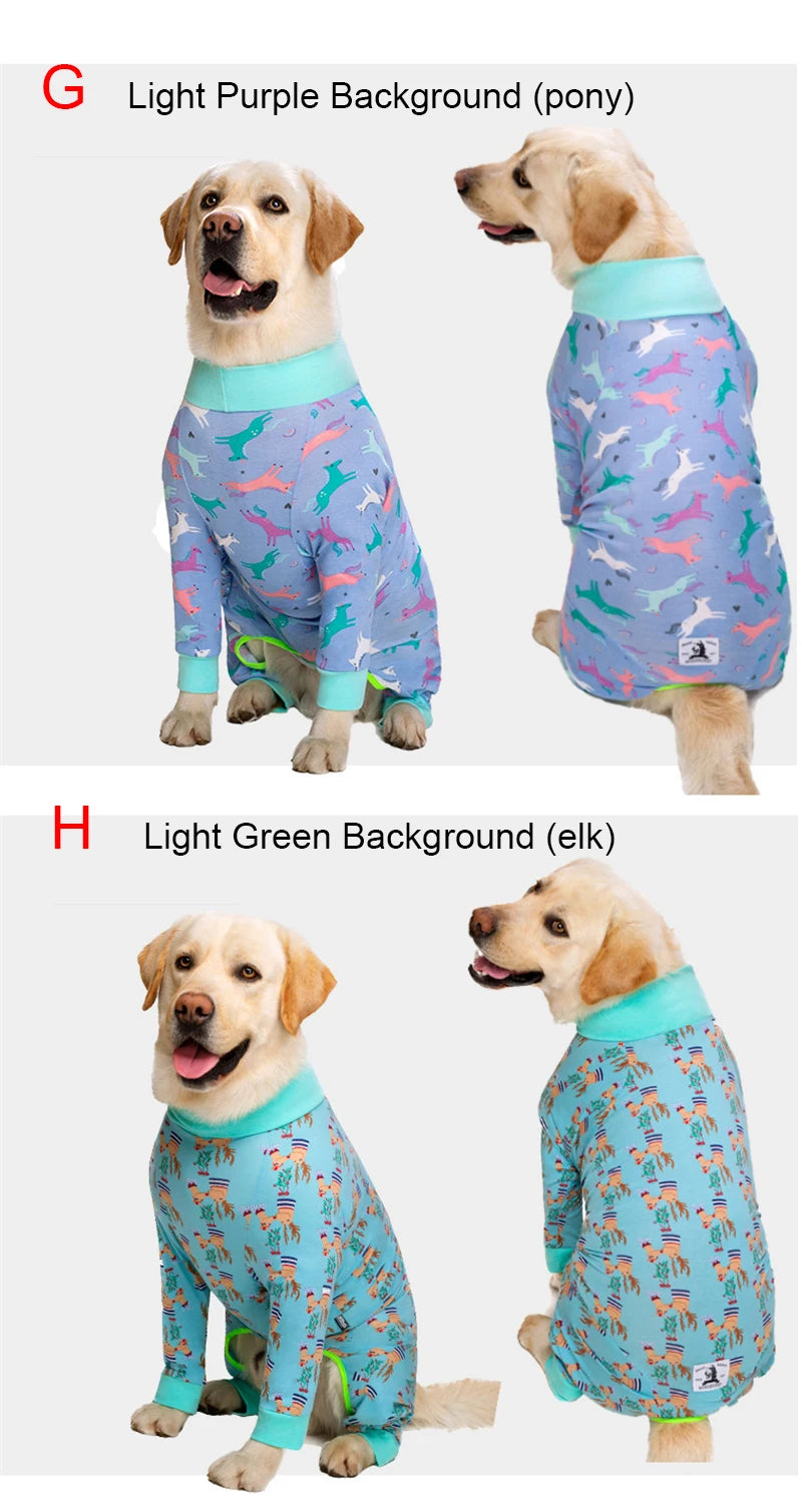 Dog Recovery Suit Christmas Dog Clothes Boy Girl Cartoon Print Fabric Dog Onesie Post Operative Dog Bodysuit Apparels For Dog
