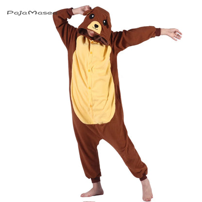 XXL Brown Brown Bear Soft Men Women Pajamas Animal Onsie Costume Cartoon Men Onesies for Adults Cosplay Raccoon Kigurumi