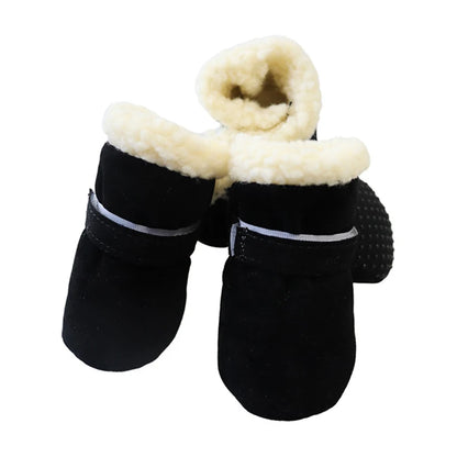 4Pcs Winter Waterproof Warm Pet Dog Shoes Non-slip Snow Boots for Small Breeds Dogs Puppy Cat Chihuahua Pet Paw Care Pug