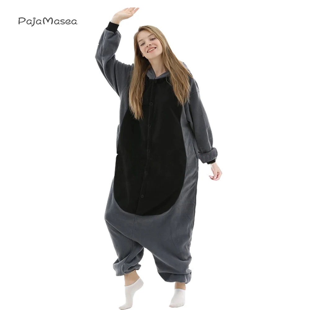 XXL PAJAMASEA Adult Raccoon Kigurumi Animal Costume Onesie Cartoon Cosplay Halloween Women Jumpsuit One-Piece Pijamas 145-200cm