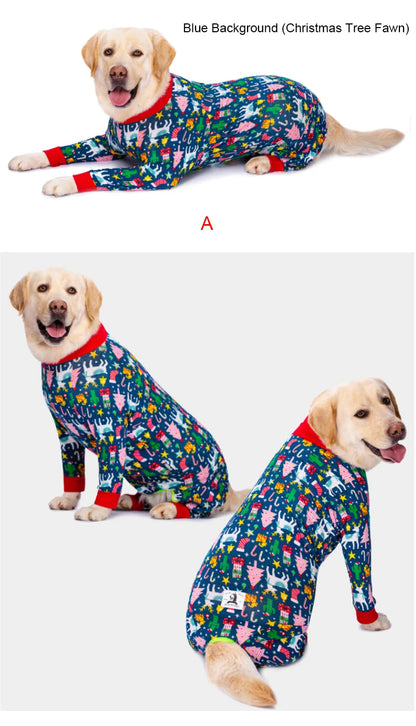 2024 Christmas Clothes For Dogs Red Pet Dog Pajamas Christmas Decorations Dog Jumpsuit Warm Dog Christmas Outfits For Dogs