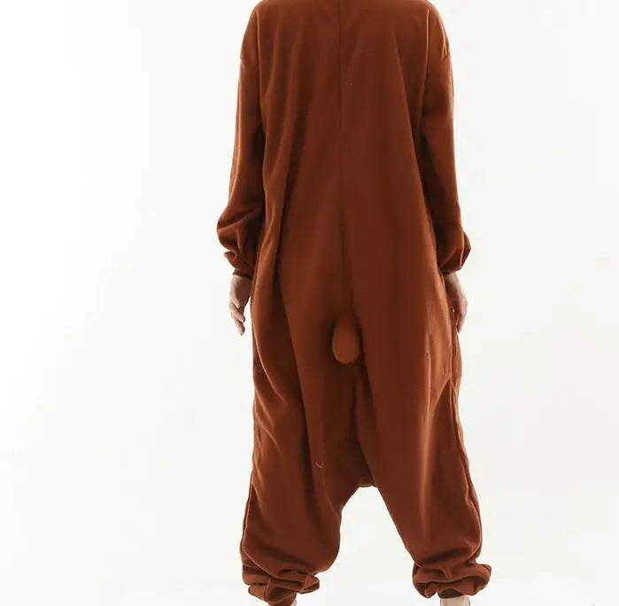 HKSNG High Quality Adult Kigurumi Teddy Brown Bear Onesies Animal Pajamas Cosplay Costume Party  Jumpsuits Christmas