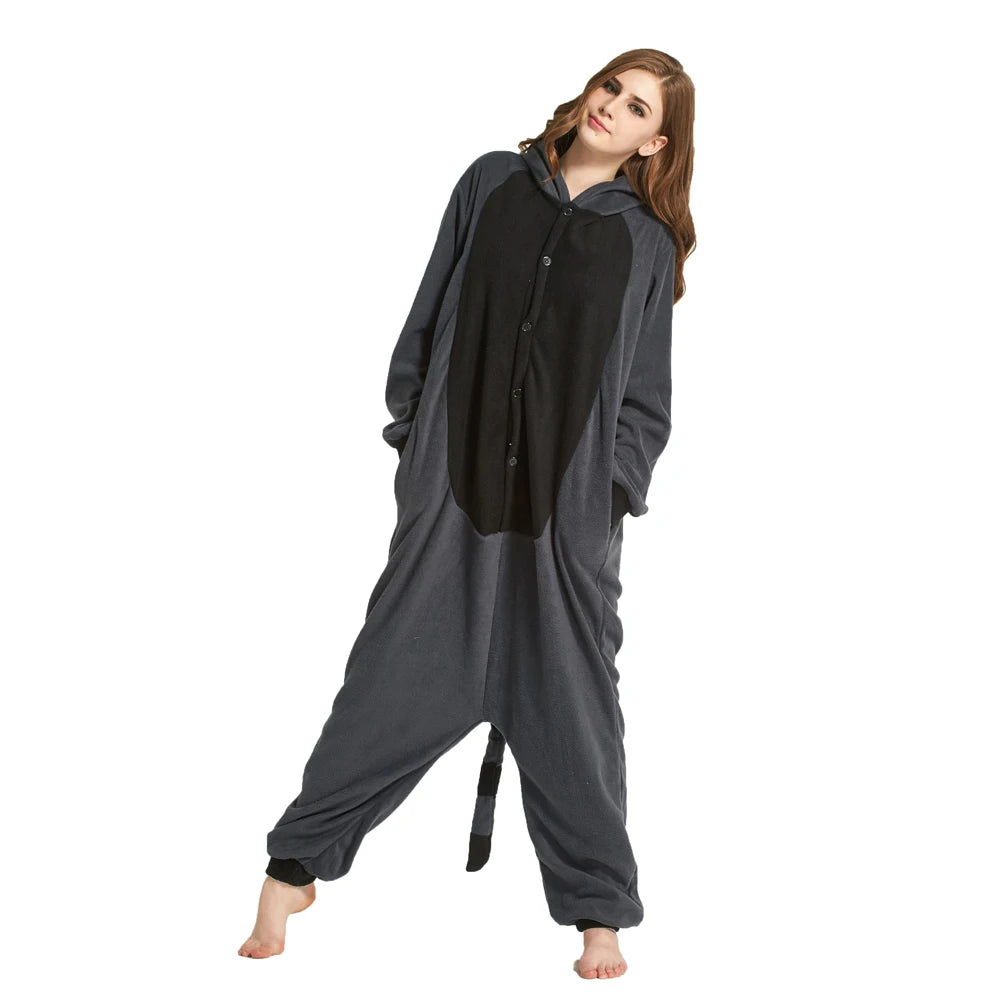 XXL PAJAMASEA Adult Raccoon Kigurumi Animal Costume Onesie Cartoon Cosplay Halloween Women Jumpsuit One-Piece Pijamas 145-200cm