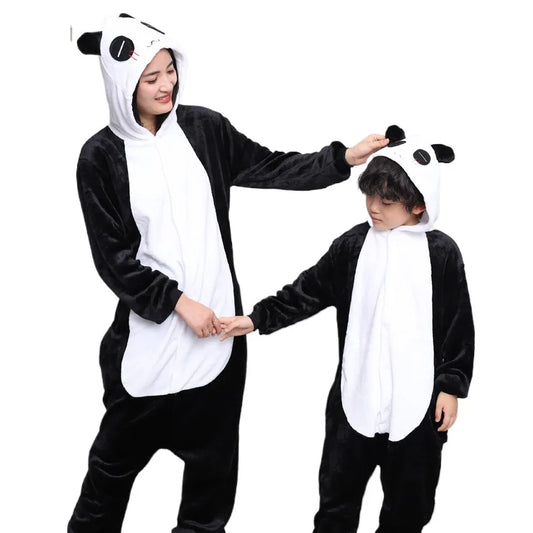 Kigurumi Animal Pajamas Unisex Adults Panda Cartoon Onesies Pyjamas Halloween Christmas Family Party Homewear Costumes
