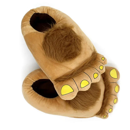 Creative Hobbit Plush Cotton Slippers Men's Large Size Home Use Gift Thick Bottom Warm Shoes Soft Home Slippers for Men