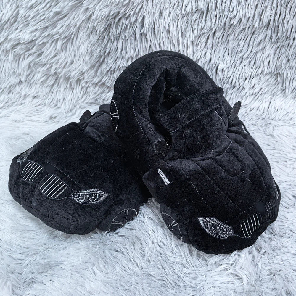 10 COLORS Vehicle Shape Plush Slippers Women Men Cartoon Car Warm Soft House Shoes Birthday Party Indoor Slipper