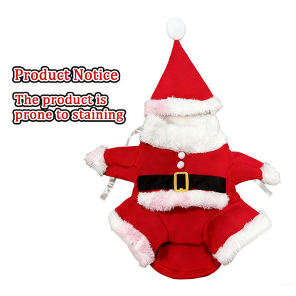 Cute Dog Santa Claus Outfit Christmas Costume for Small Dogs Cats Yorkie Cosplay Clothes Dress Up Jumpsuit Party Gifts Supplies
