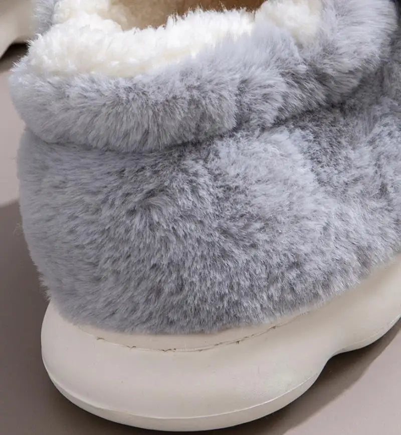 Women Indoor Cotton Slippers Cute Cartoon Dog Winter Warm Shoes Couples Home Floor Slides Anti-slip  Female Male House Footwear