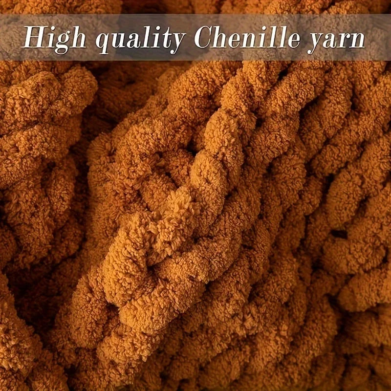 Plaid chenille chunky knit — Chaleur profonde & sensation de cocooning absolu