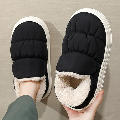 Winter Warm Thick Furry Women Ankle Boots Indoor Plush Slippers Ladies Men Outside Home Cotton Shoes