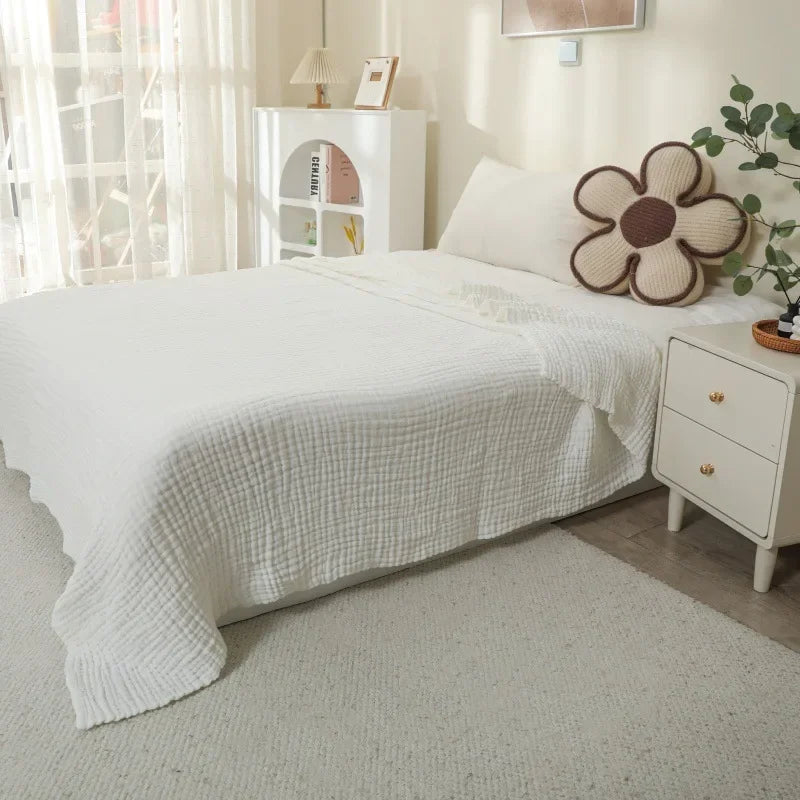 Grand plaid gaze coton 6 couches — Douceur toutes saisons & respirabilité naturelle