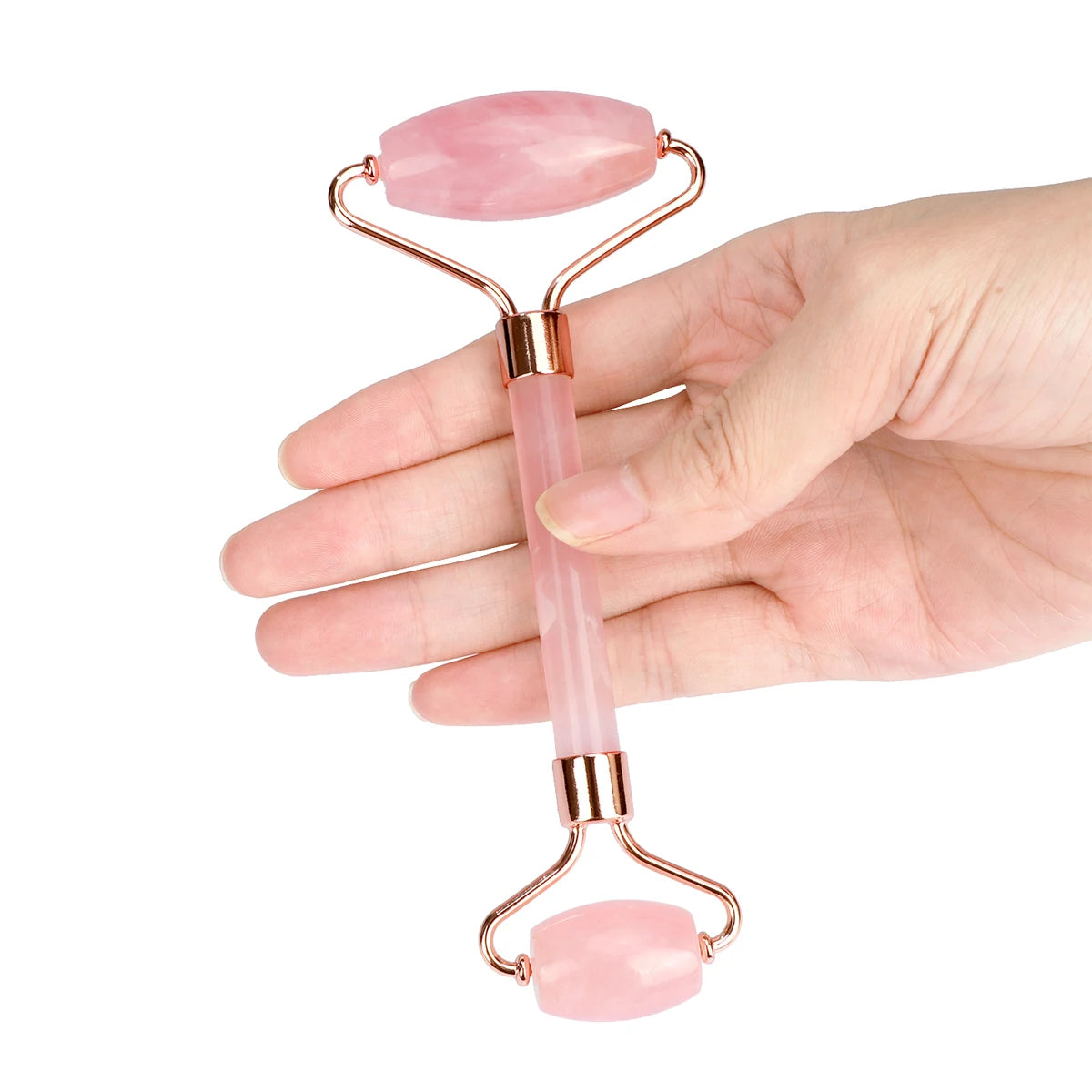 1 pc Rose Quartz Jade Roller Used For Facial Care And Skin Improvement Facial Beauty Roller Relieve Fine Line and Wrinkles Relax