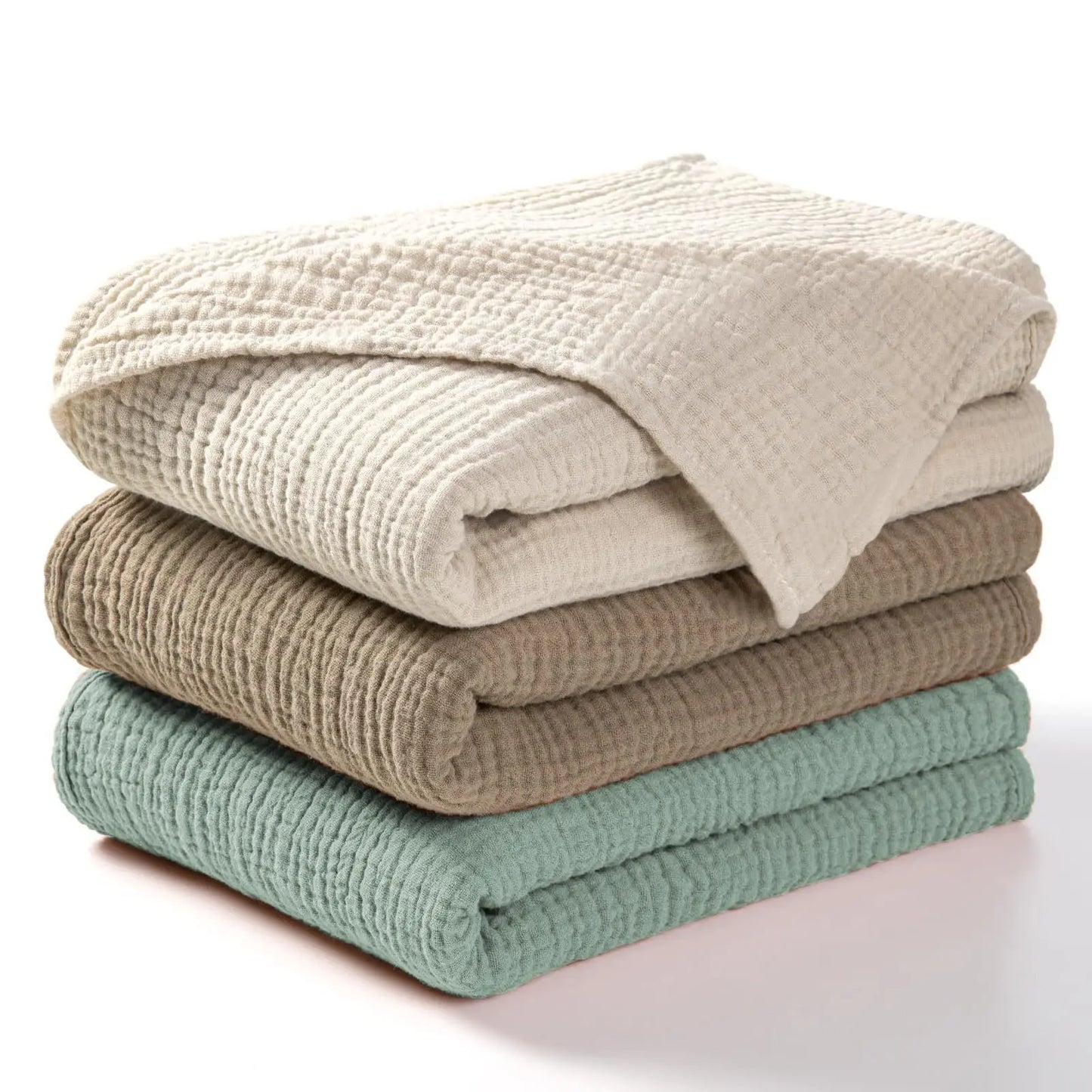 Grand plaid gaze coton 6 couches — Douceur toutes saisons & respirabilité naturelle
