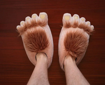 Creative Hobbit Plush Cotton Slippers Men's Large Size Home Use Gift Thick Bottom Warm Shoes Soft Home Slippers for Men