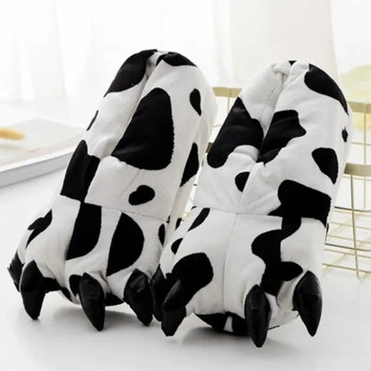 Winter Soft Warm Monster Dinosaur Paw Funny Slippers for Men Women Kids Parent-child Home House Slipper Shoes Room Cotton Shoes