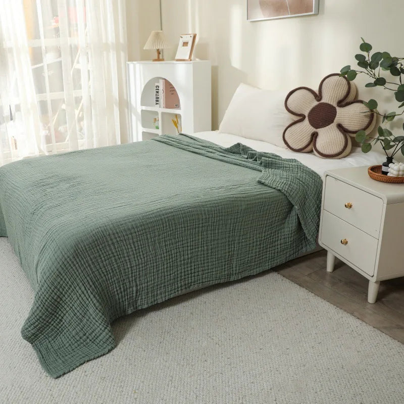 Grand plaid gaze coton 6 couches — Douceur toutes saisons & respirabilité naturelle