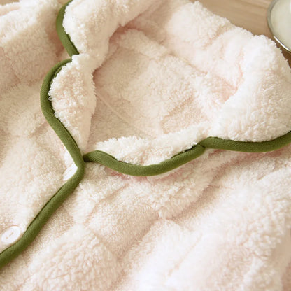 Thickened Flannel Sleepwear Long Sleeve Home Clothes Set for Couples Autumn Winter Warm Home Clothes Polyester Fiber