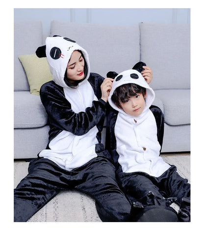 Kigurumi Animal Pajamas Unisex Adults Panda Cartoon Onesies Pyjamas Halloween Christmas Family Party Homewear Costumes