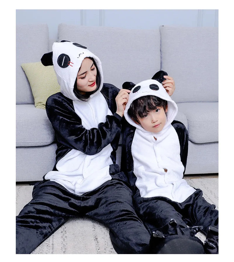 Kigurumi Animal Pajamas Unisex Adults Panda Cartoon Onesies Pyjamas Halloween Christmas Family Party Homewear Costumes