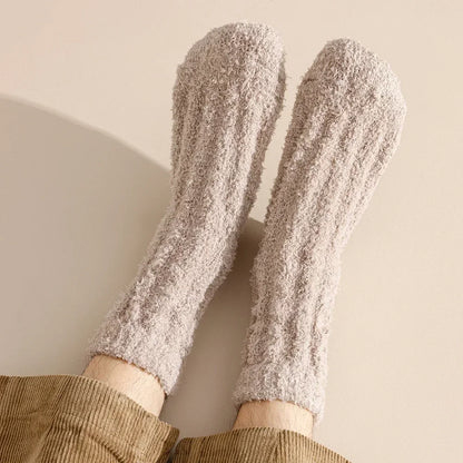 5 Pairs Coral Fleece Winter Socks Men Thick Warm Long Crew Socks Thermal  Cozy Fluffy Sleeping Socks Boys