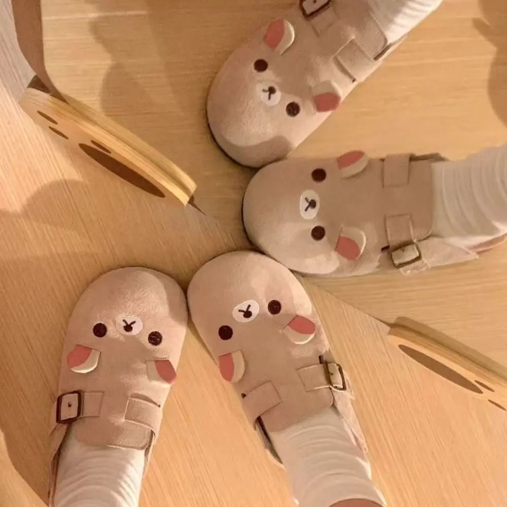 New Thick Bottom Rilakkuma Women's Shoes Height Increase Cartoon Anime Periphery Cute Retro Rilakkuma Slippers