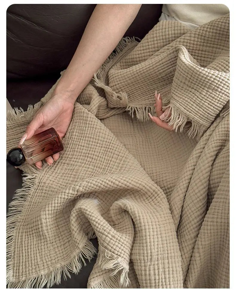 Plaid gaze coton 6 couches — Légèreté naturelle & cocooning toutes saisons