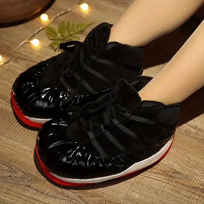 unisex indoor slippers basketball trainer slides warm winter indoor shoes