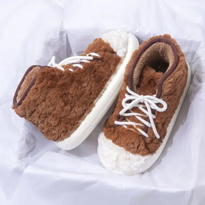 Fashionable New Winter Women's Cotton Slippers Fluffy Fleece Lined Indoor Outdoor Wearable Warm Booties Comfortable Home Shoes