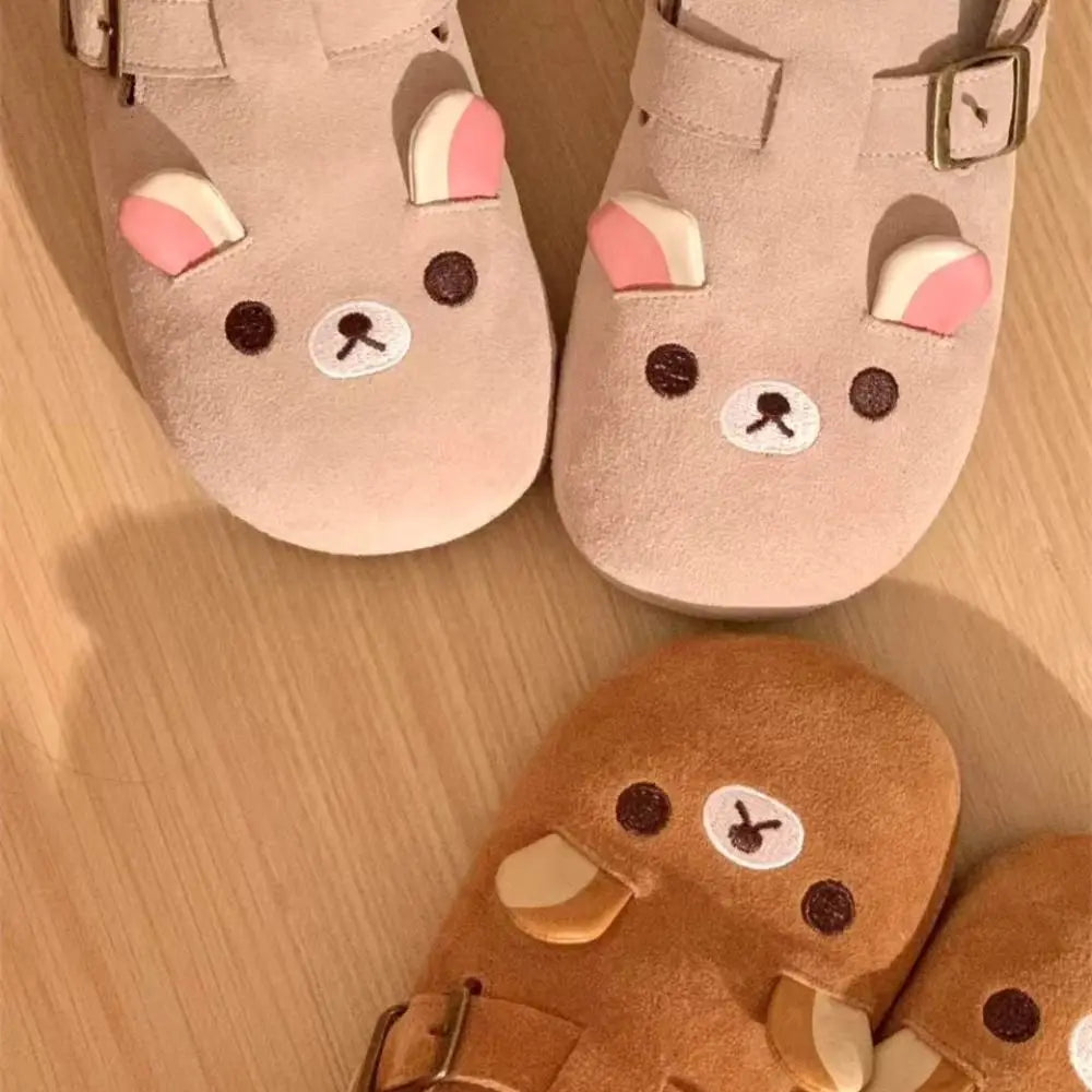 New Thick Bottom Rilakkuma Women's Shoes Height Increase Cartoon Anime Periphery Cute Retro Rilakkuma Slippers