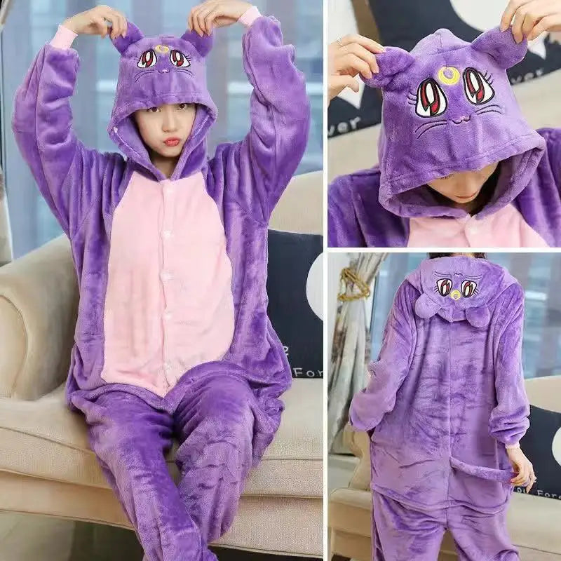 Kigurumi Unisex Frog Bear Cosplay Animal Onesie Women Halloween Costume Christmas One Piece Pajamas Set Winter Flannel Sleepwear