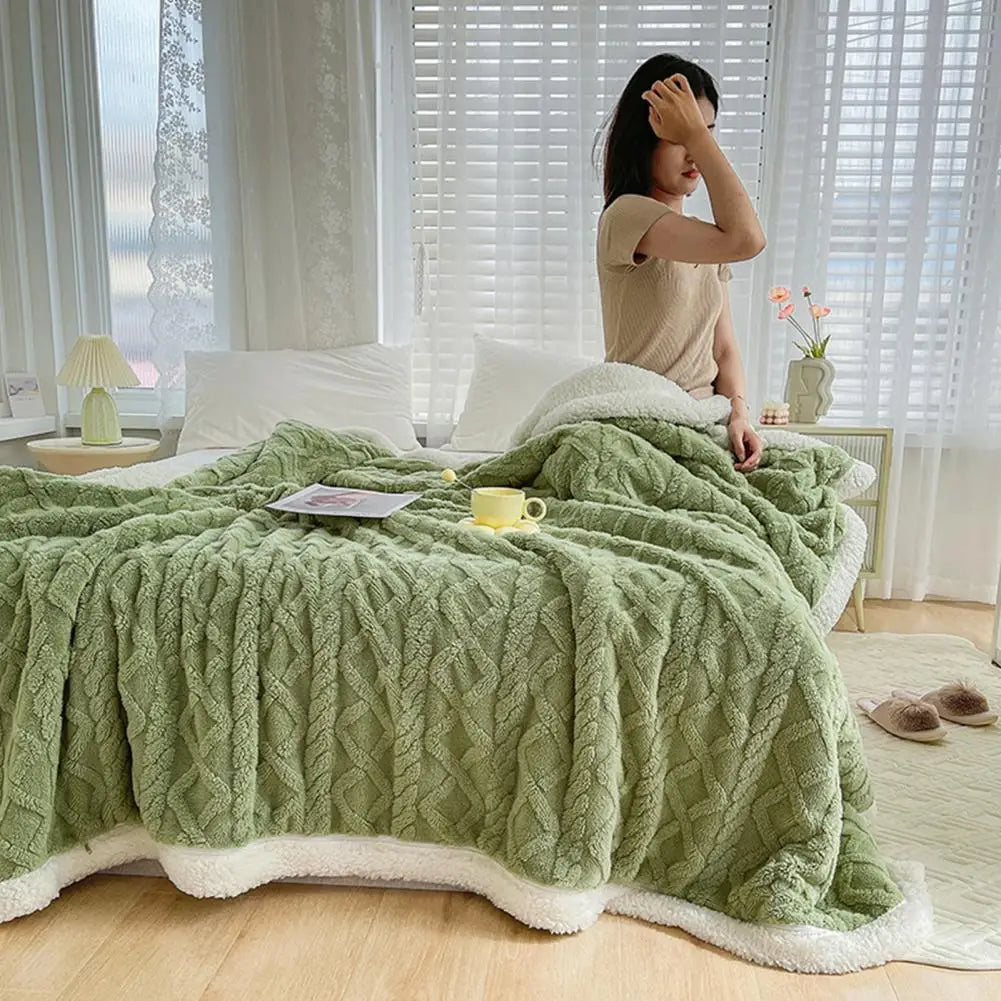 Couverture jacquard Nuitara — entretien facile, lavable en machine 30°