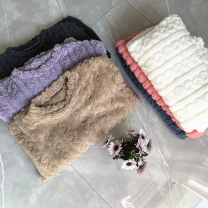 Autumn Winter Sweet Coral Fleece Pajamas Women Fleece-lined Thickened 2025 New Zip-up Flannel Warm Home Wear Set