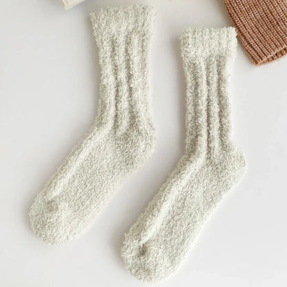5 Pairs Coral Fleece Winter Socks Men Thick Warm Long Crew Socks Thermal  Cozy Fluffy Sleeping Socks Boys