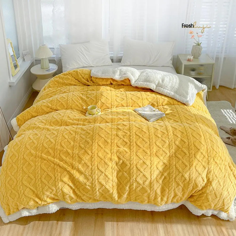 Couverture jacquard double face hiver — Chaleur profonde & design élégant