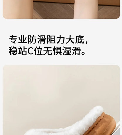 Litfun Winter Fluffy Women's Slippers Soft Sole Non-slip Indoor Slides Leisure Furry Warm Cozy House Cotton Slippers For Women