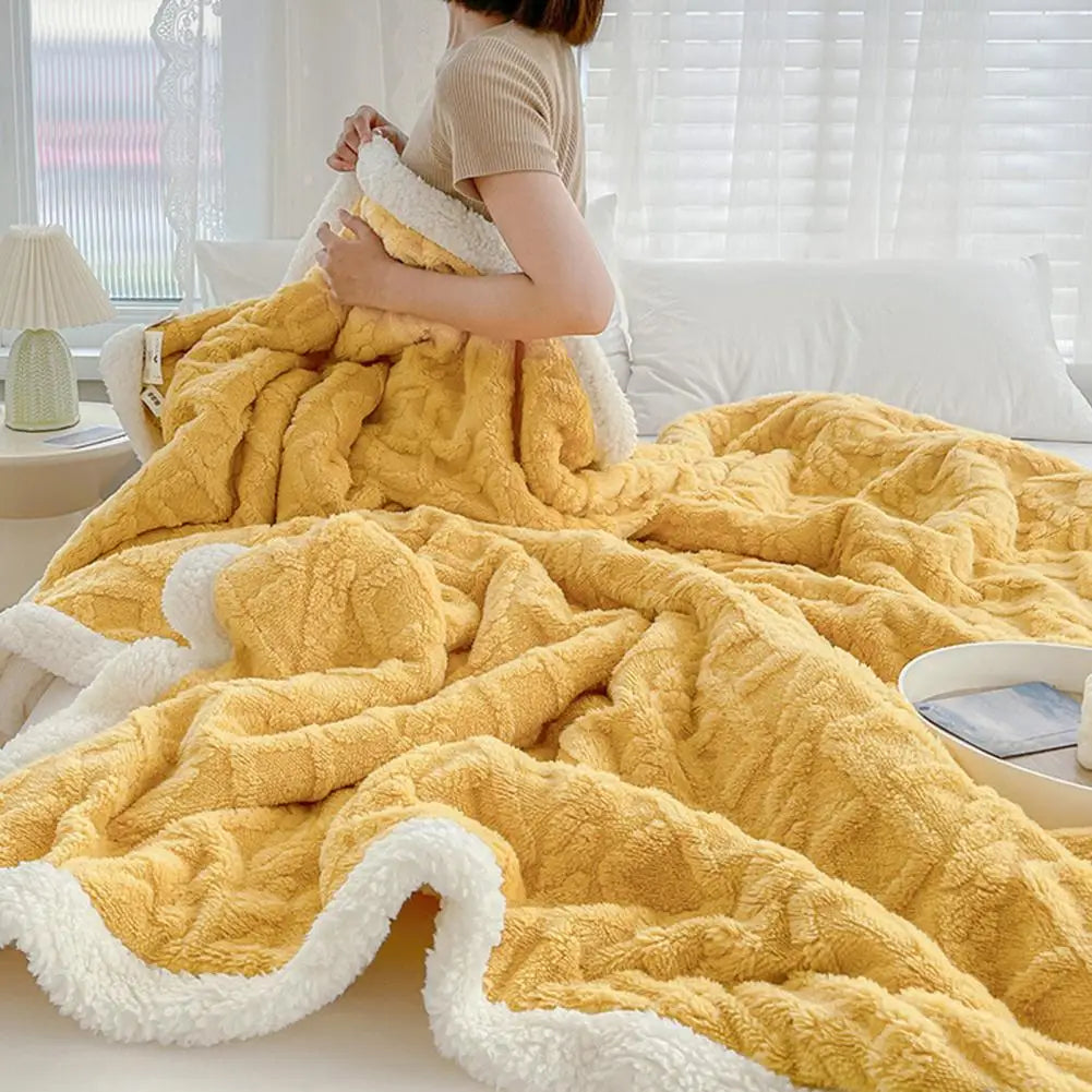 Couverture jacquard double face hiver — Chaleur profonde & design élégant
