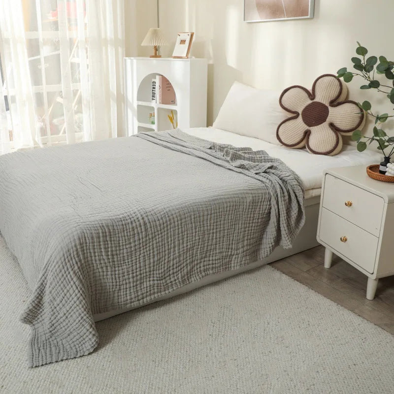 Grand plaid gaze coton 6 couches — Douceur toutes saisons & respirabilité naturelle