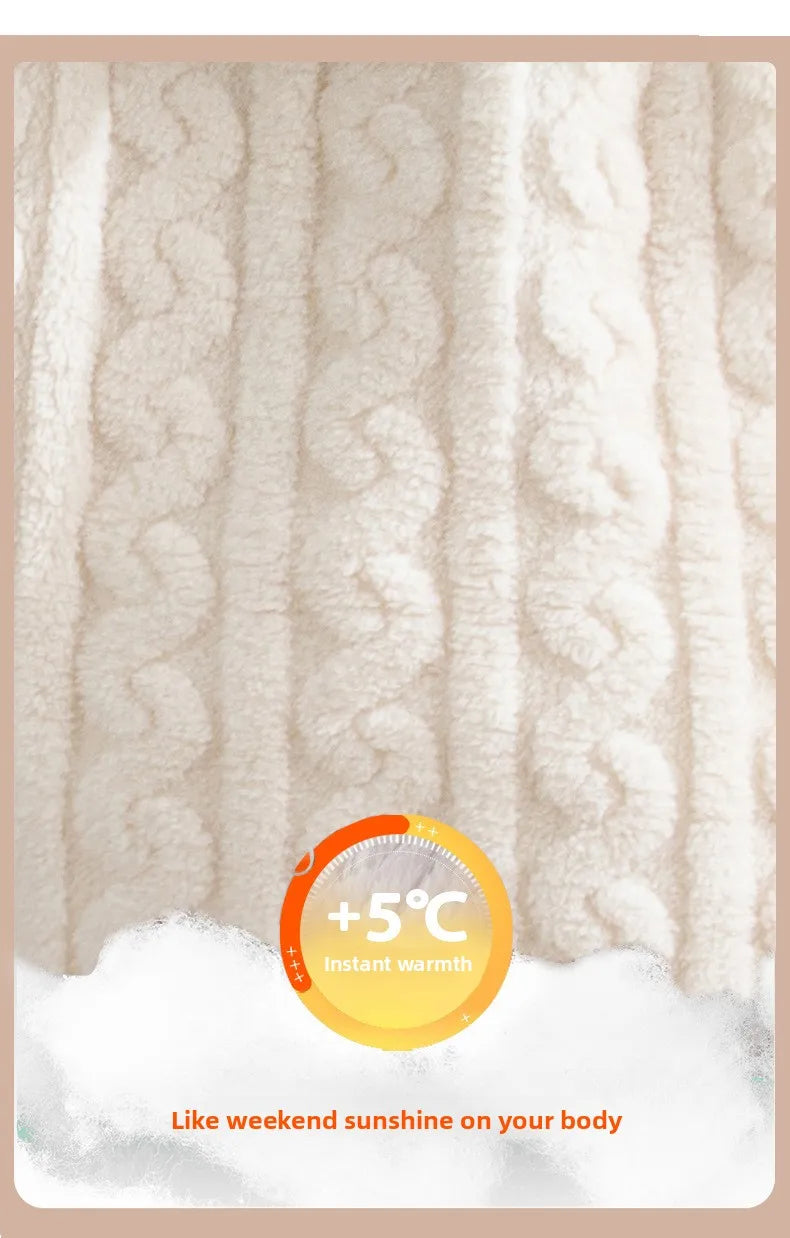 Thickened Coral Fleece Flannel Pajamas Set for Men And Women Home Clothes Comfortable Long Sleeve Sleepwear Winter Autumn