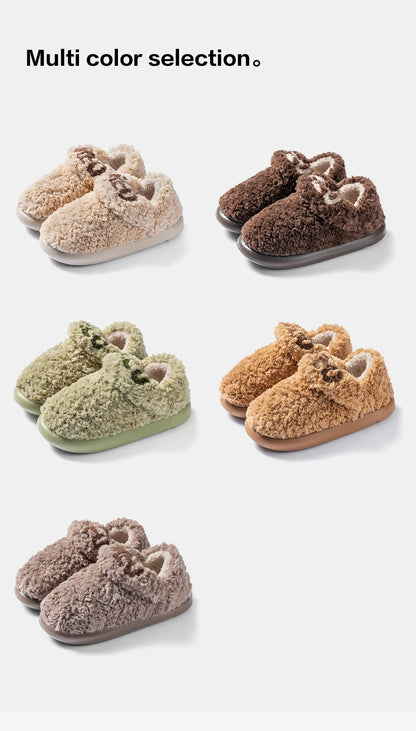 Cotton slippers for women, autumn and winter indoor home, soft bottom for warmth, plush cotton slippers for women, winter