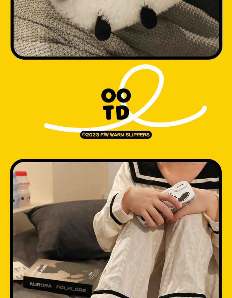 Ladies Fall Fluffy Slipper Women White Sheep Animal flip flops Winter Warm Cartoon Kawaii Soft Plush Indoor Home Shoes Gift