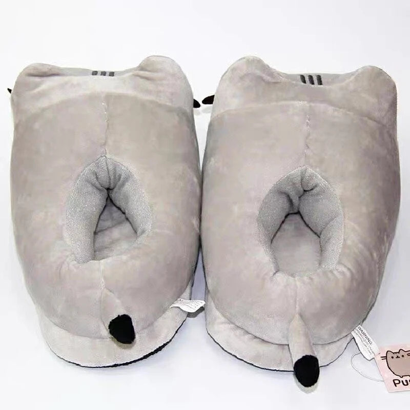 Pusheen Fat Cat Cartoon Plush Slippers All-Inclusive Cat Cotton Shoes Home Warm And Lovely Drag Meow To Touch Surroundings Gifts