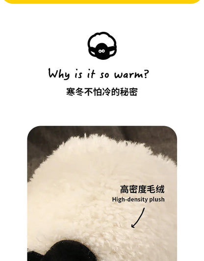 Ladies Fall Fluffy Slipper Women White Sheep Animal flip flops Winter Warm Cartoon Kawaii Soft Plush Indoor Home Shoes Gift