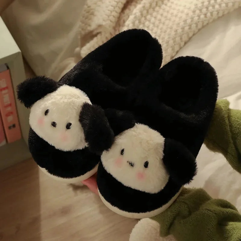 Women's Cotton Slippers Winter Home Indoor Plush Warm Anti-slip Thick Bottom Outdoor Cute Full Cover Heel Cotton Shoes