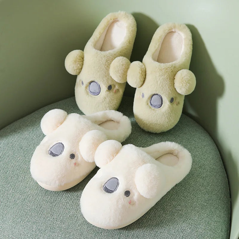 Gacimy Winter Plush Slippers For Women Cute Milk Cow Fluffy Cotton Shoes Girls Fashion Cartoon Indoor Warm Comfortable Slippers