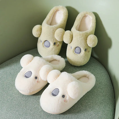 Gacimy Winter Plush Slippers For Women Cute Milk Cow Fluffy Cotton Shoes Girls Fashion Cartoon Indoor Warm Comfortable Slippers