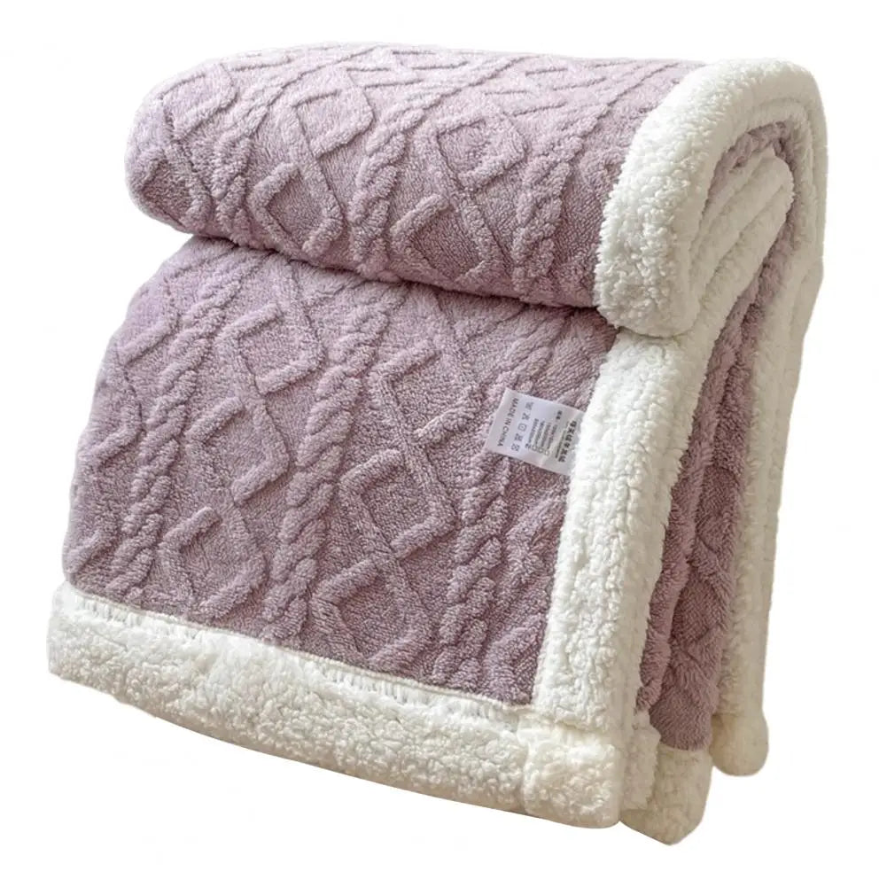 Couverture jacquard double face hiver — Chaleur profonde & design élégant